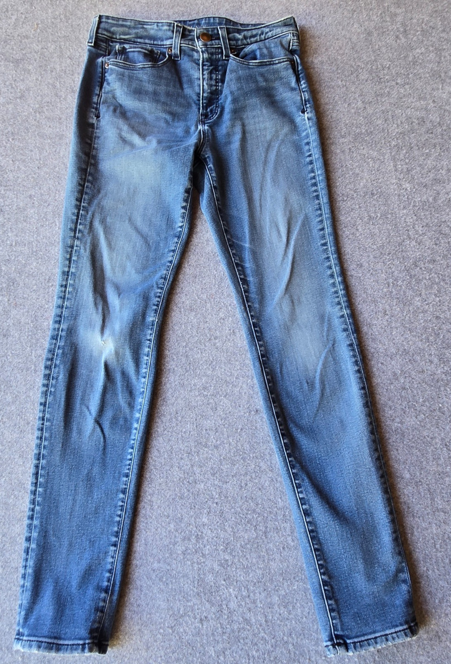 Spanx Women's Jeans Medium Wash Mid-Rise Skinny Stretch Size 27 (28"x28.75")